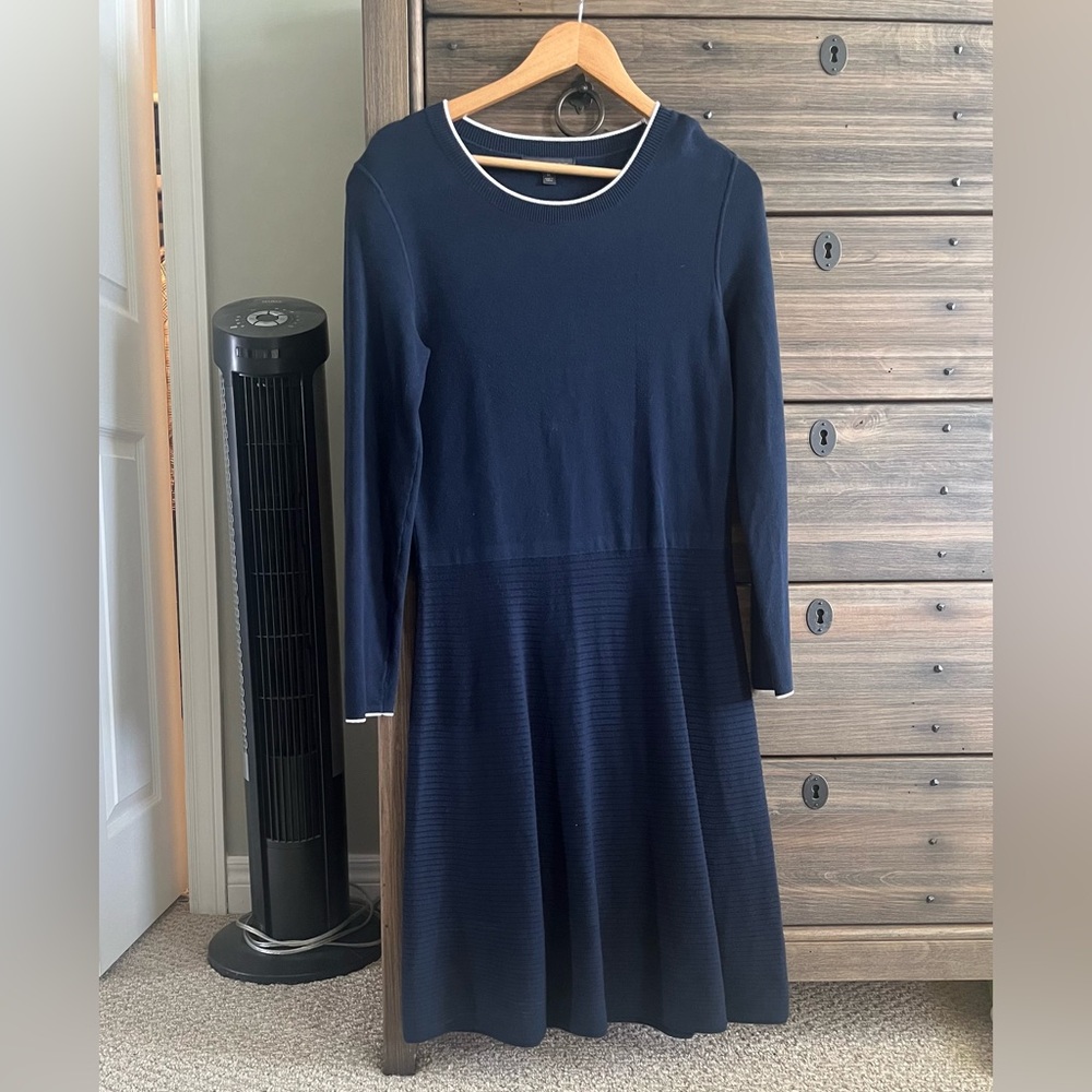 Banana Republic Blue Long Sleeve A-Line Dress